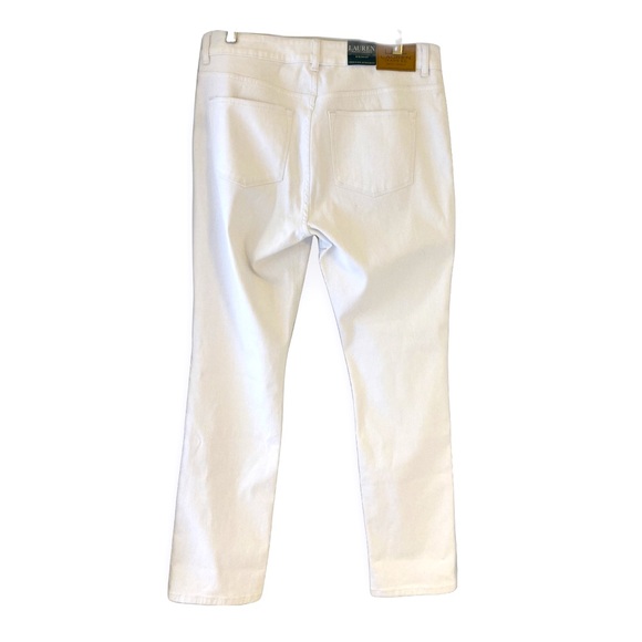NWT Lauren Ralph Lauren Straight Denim Jeans Ankle White 14 - Picture 4 of 10